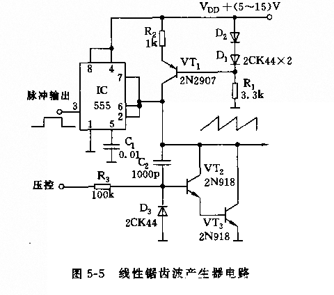 555線性鋸齒波產(chǎn)生器電路