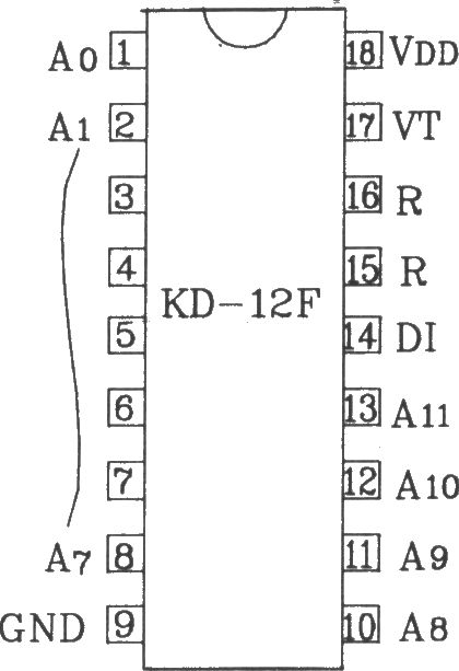 KD-12E/KD-12F構(gòu)成4096路單一功能遙控發(fā)射/接收應(yīng)用電路圖