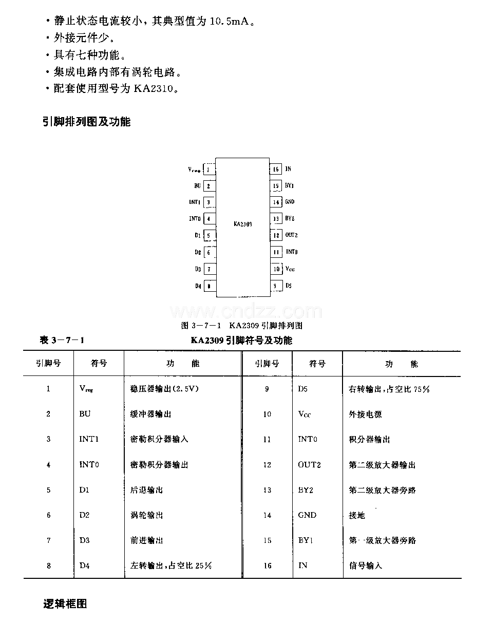 KA2309 (玩具)无线电遥控接收控制调节电路