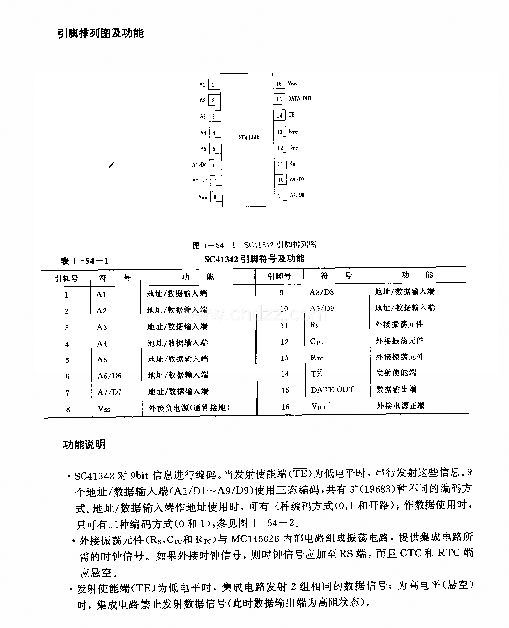 SC41342(通用)紅外線,、超聲波或射頻遙控發(fā)射編碼電路