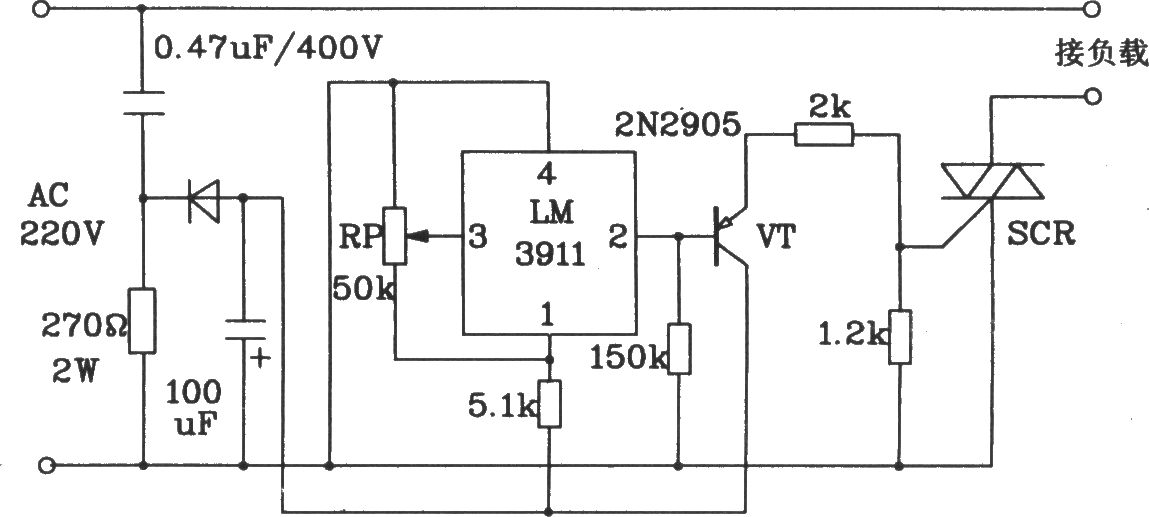 由LM3911單片溫度控制集成電路構(gòu)成的啟動制冷設(shè)備的控溫電路