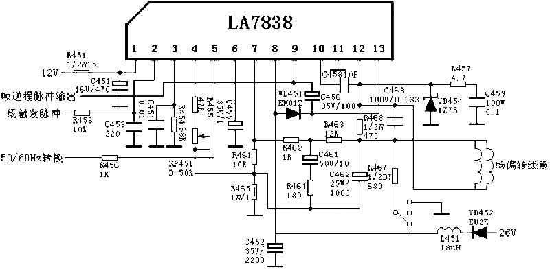 场输出电路:LA7838