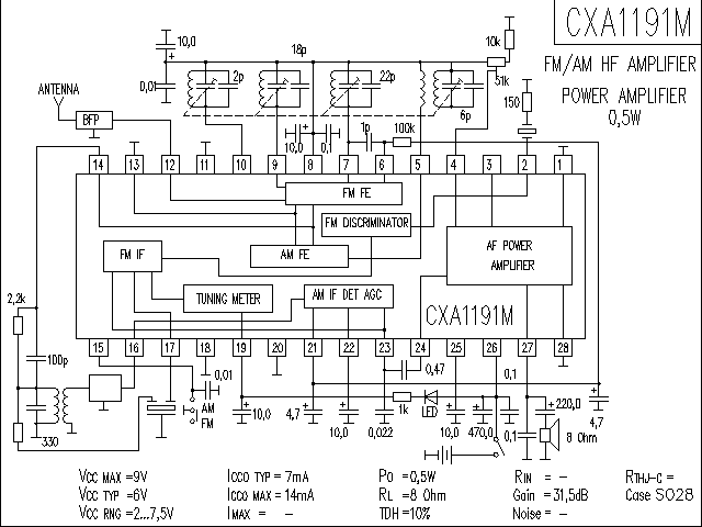 CXA1191M收音電路