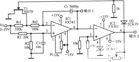 输出双向限幅的压控振荡器