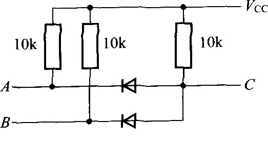 用二极管和电阻构成的AND电路C=A·B