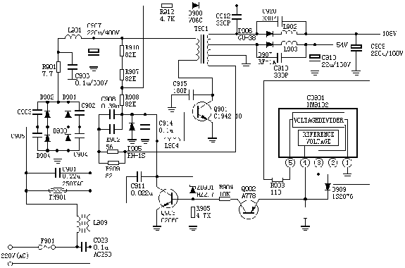 日立NP8C機(jī)芯電源電路圖