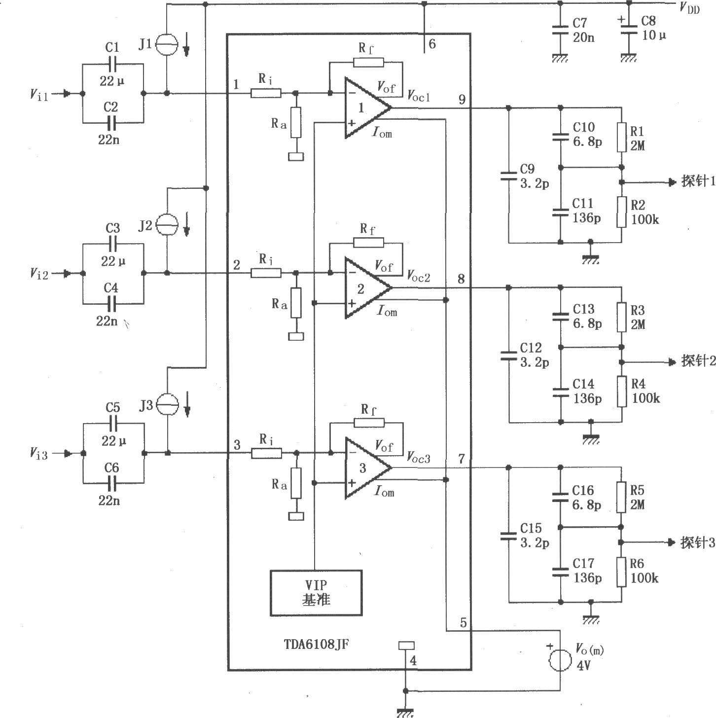 TDA6108JF的测试电路