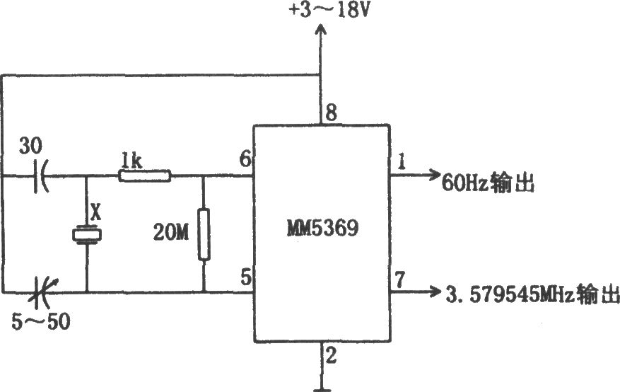 MM5369构成的60Hz时基发生器