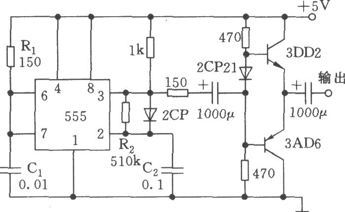 窄脈沖發生器電路(555)