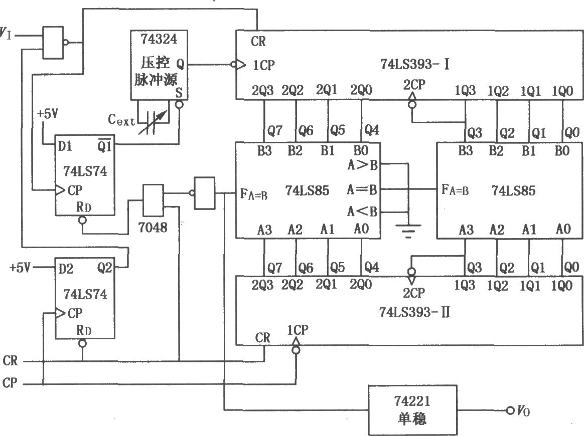 比較器74LS85組成的延時(shí)電路(二)