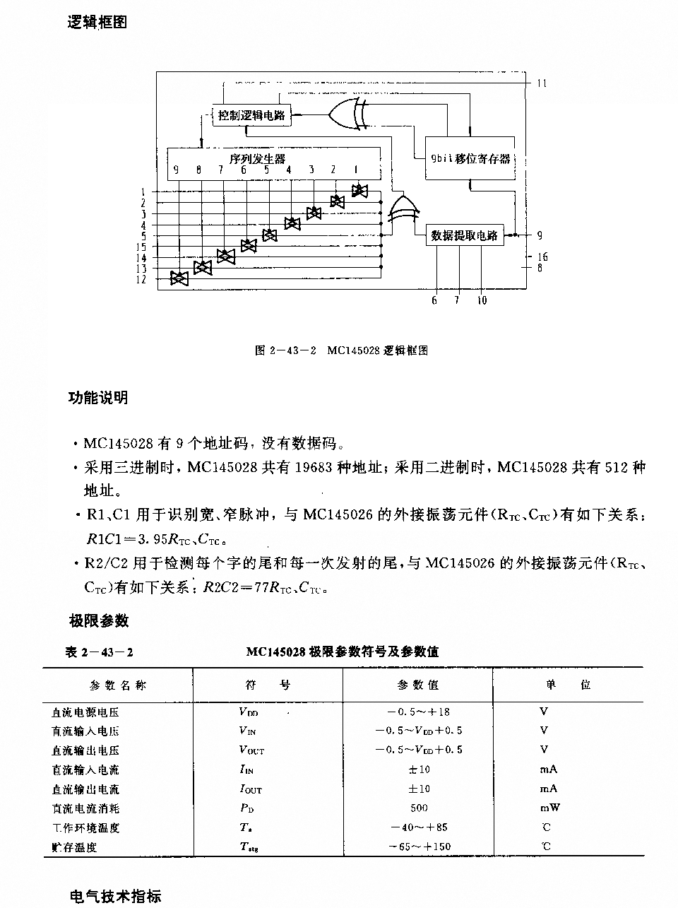 MCl45028 (通用)紅外線、起聲波或射頻遙控接收譯碼電路