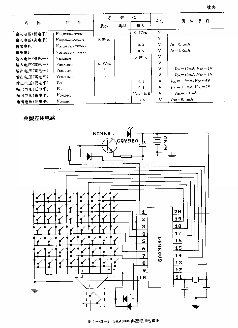 SAA3004紅外線遙控發(fā)射電路