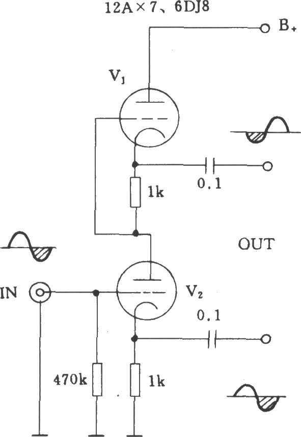 電子管SRPP倒相電路