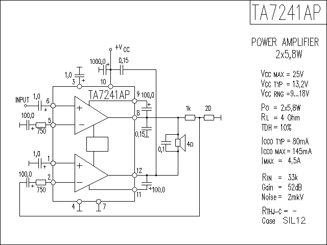 TA7241AP功放电路