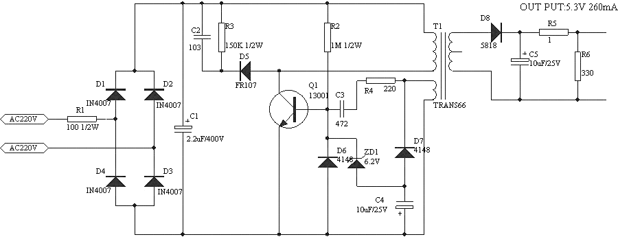 簡單的自激式開關電源