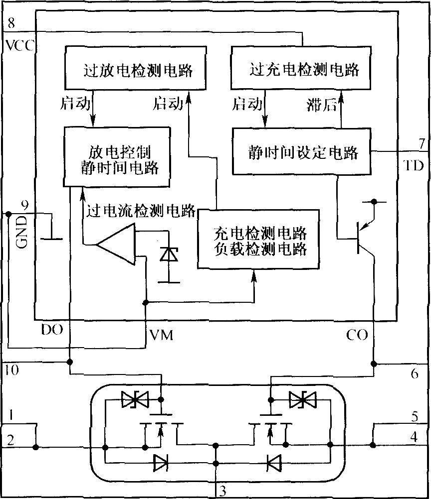 MCP组件(MMl521XV)的内部结构框图及其保护电路