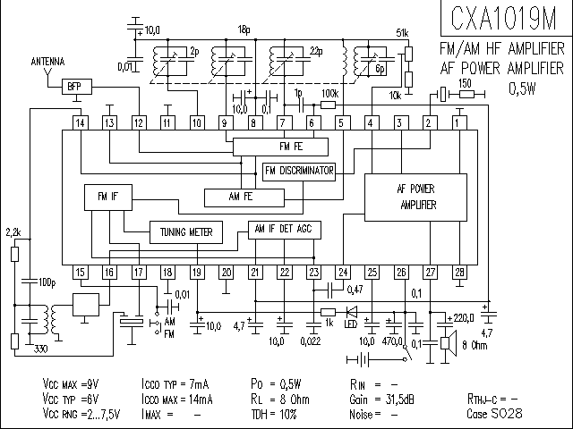 CXA1019M電路