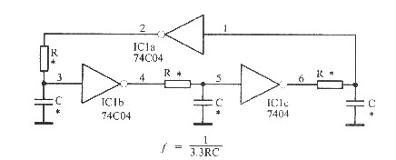 采用CMOS門電路的兩級相移振蕩器