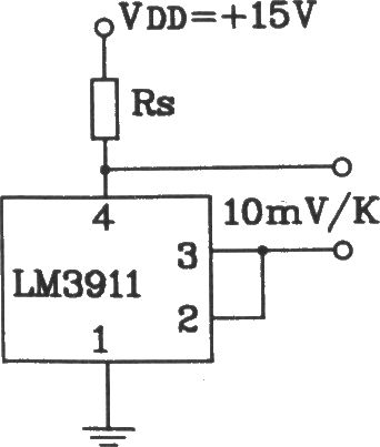 由LM3911單片溫度控制集成電路構(gòu)成單電源測溫電路