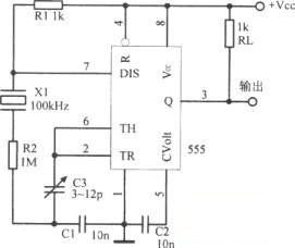 由時基555組成的晶體振蕩器