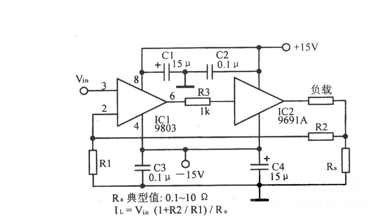 从直流到500kHz的100W放大电路