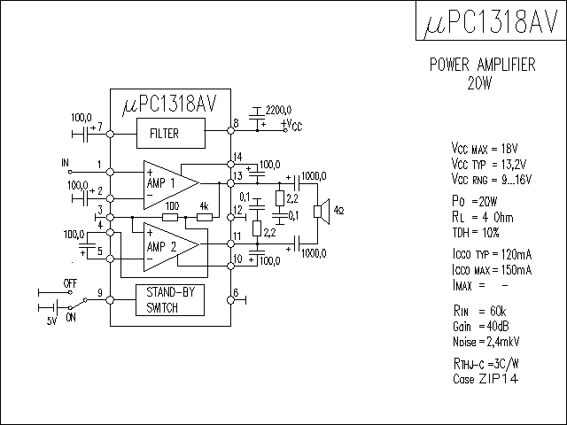 uPC1318AV功放電路