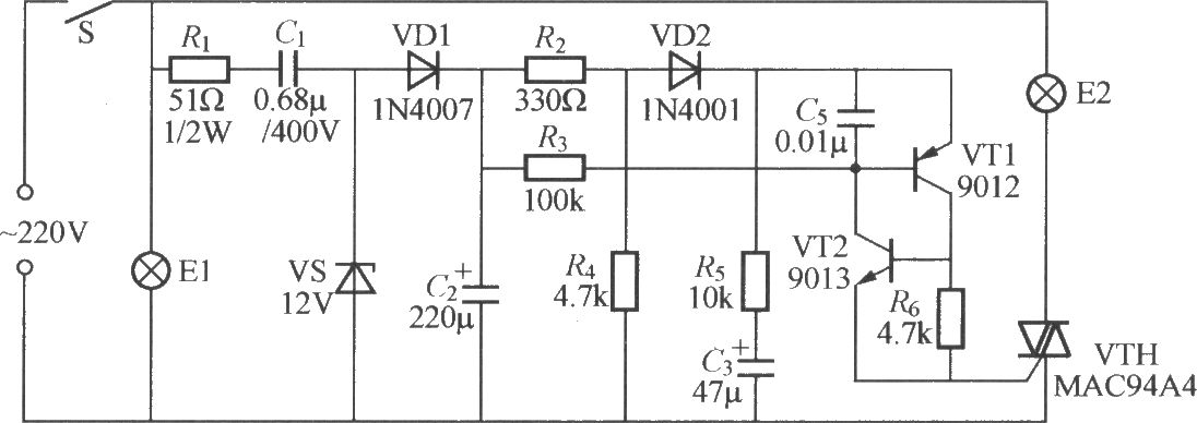 單開關(guān)多燈控制電路(1)