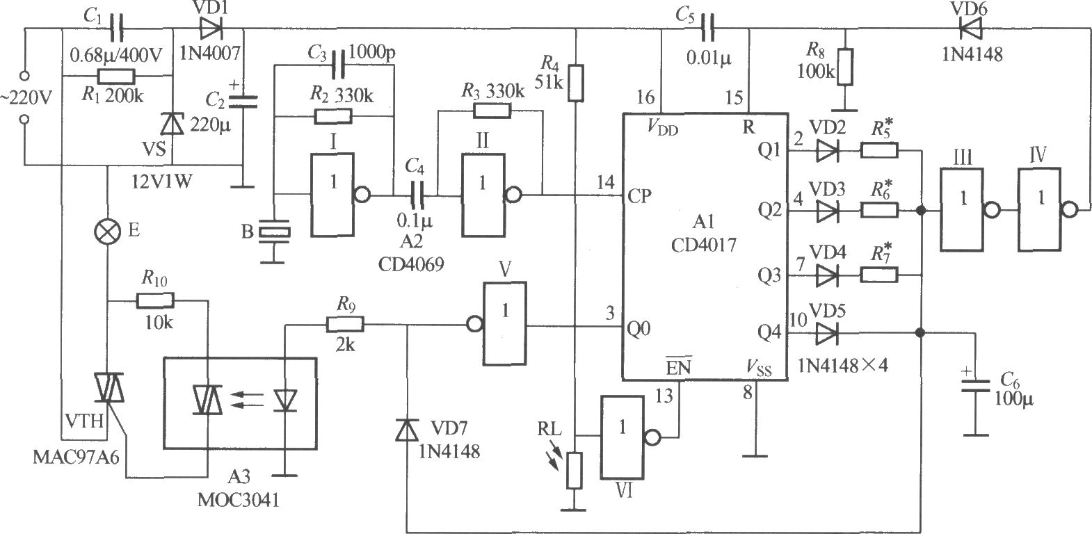 非二線制聲光控樓梯延遲開(kāi)關(guān)電路(5)