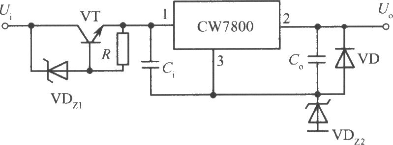 CW7800構成的高輸入-高輸出集成穩壓電源電路之四