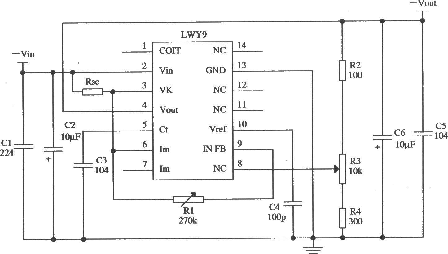 LWY9负集成稳压器的典型应用电路