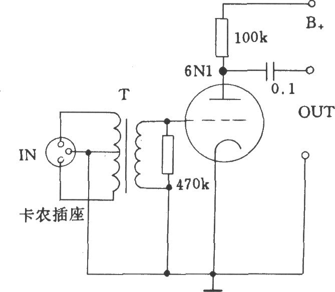 电子管低阻抗输入电压电路