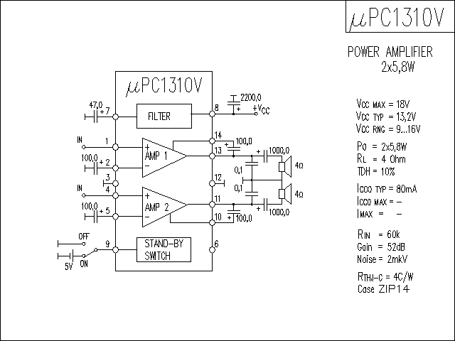 uPC1310V功放电路