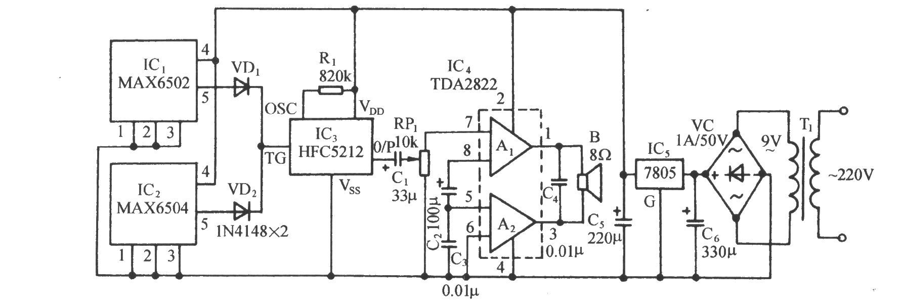 溫度窗口超限告警電路(MAX6502/4)