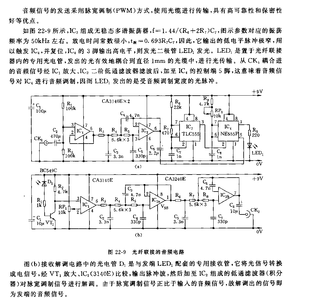 555光纖聯(lián)接的音頻電路