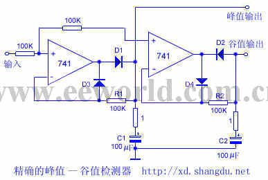 精確的峰值--谷值檢測器電路