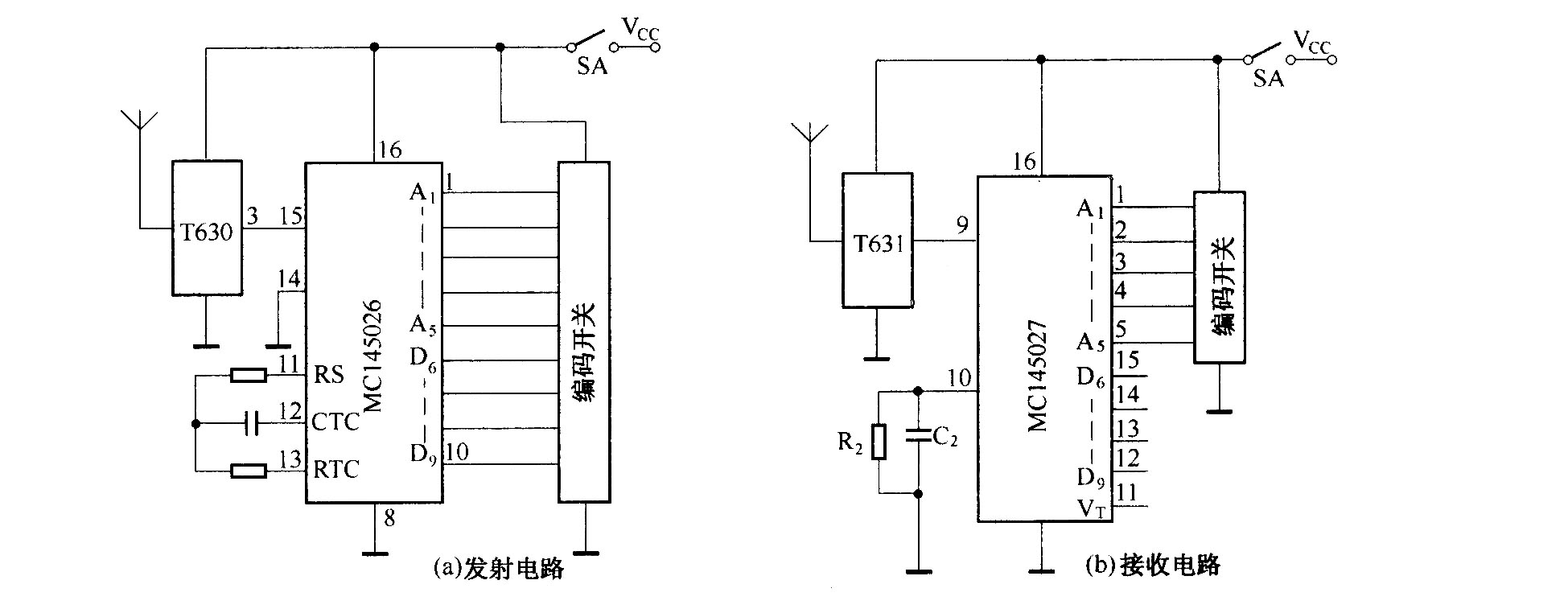 T630／T631組成的發(fā)射接收電路