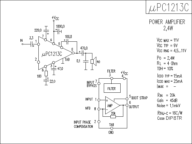 uPC1213C功放电路