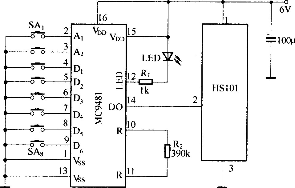 玩具坦克無線電遙控電路(HS101/HS201)