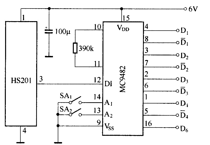 玩具坦克無線電遙控電路(HS101/HS201)