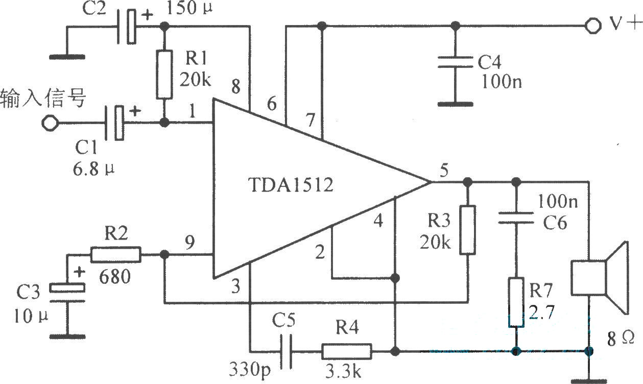 TDAl512典型應(yīng)用電路