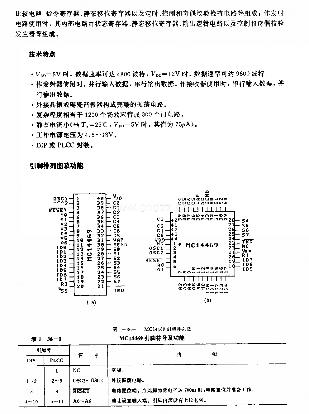 MCl4469(通用)可尋址異步發(fā)射或接收電路