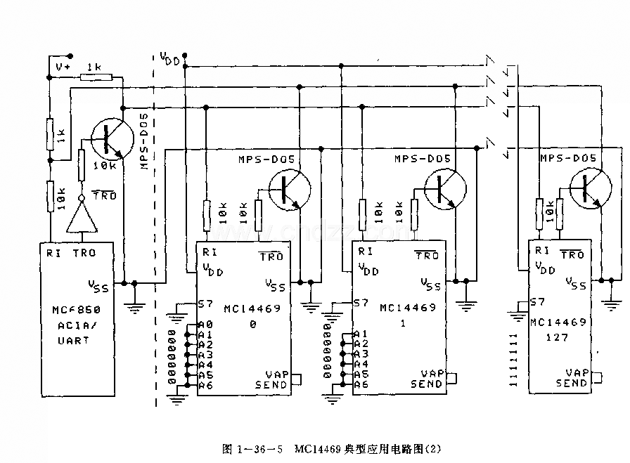 MCl4469(通用)可尋址異步發(fā)射或接收電路