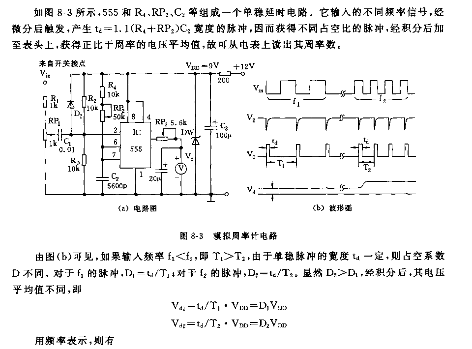 555模擬周率計電路