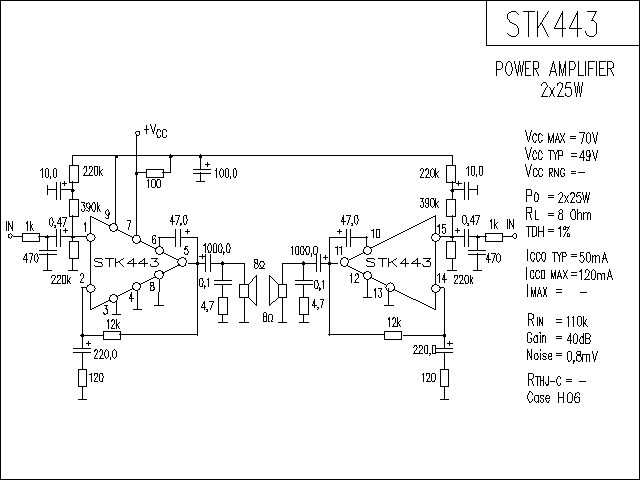 STK443功放電路