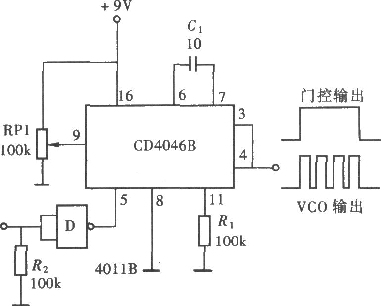 用CD4046輸出定量脈沖