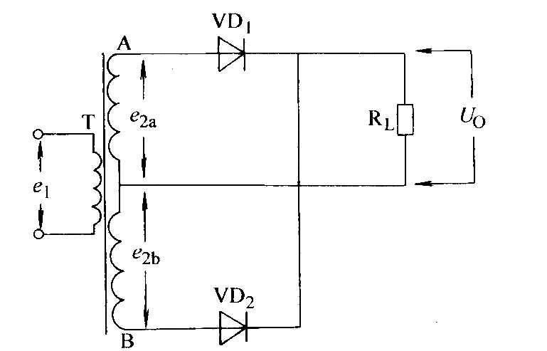 單相全波電阻負(fù)載整流電路