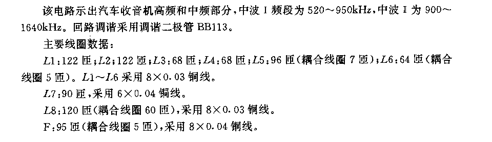 汽车用调幅收音机电路