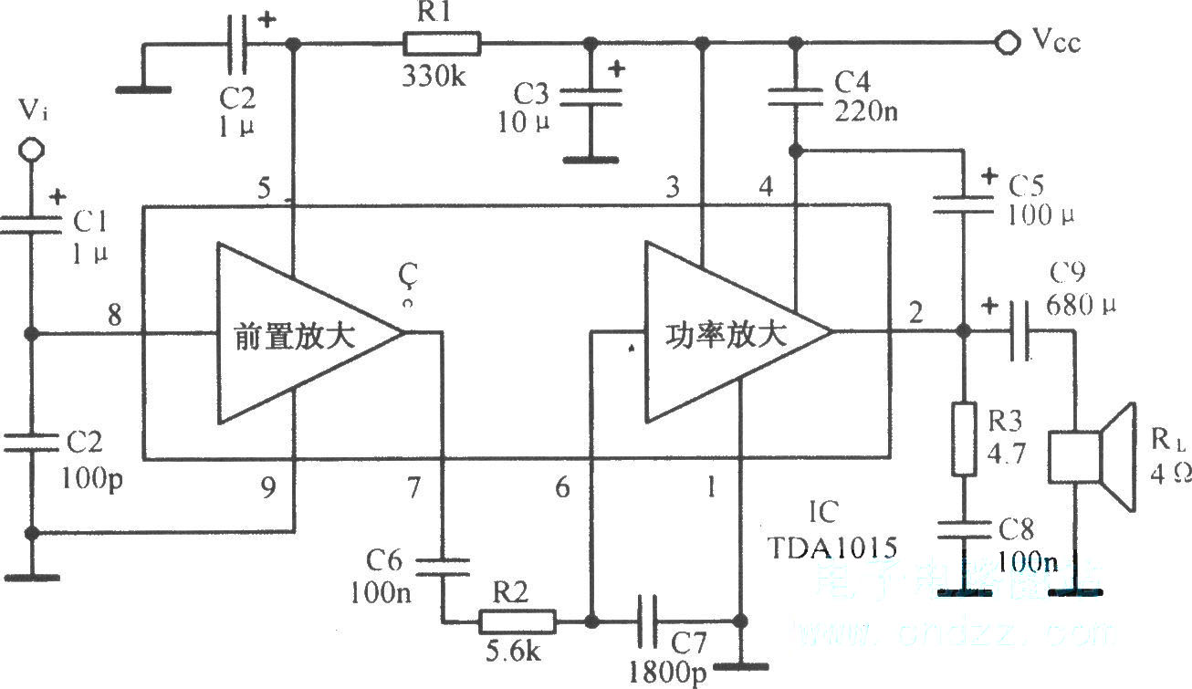 1～4W音频放大电路