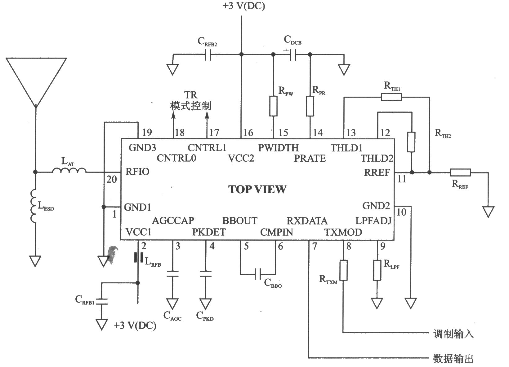 TR3003 00K/ASK 304.025～303.625 MHz收發(fā)器