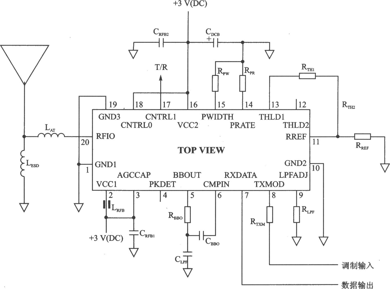 TR3003 00K/ASK 304.025～303.625 MHz收發(fā)器